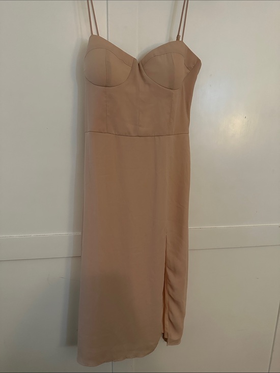 Socialite Dresses & Skirts - Socialite Blush Nude Midi Dress with Spaghetti Straps
